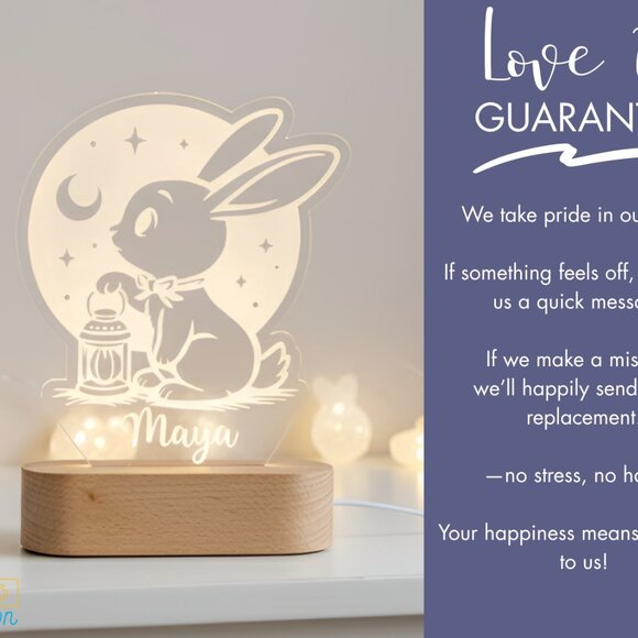 Rabbit Night Light – Personalized LED Bunny Lamp for Kids Rooms - Picture 6 of 8